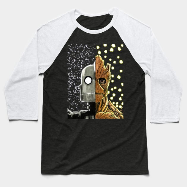 IronGiant/Groot Baseball T-Shirt by AnalogArtByAdam